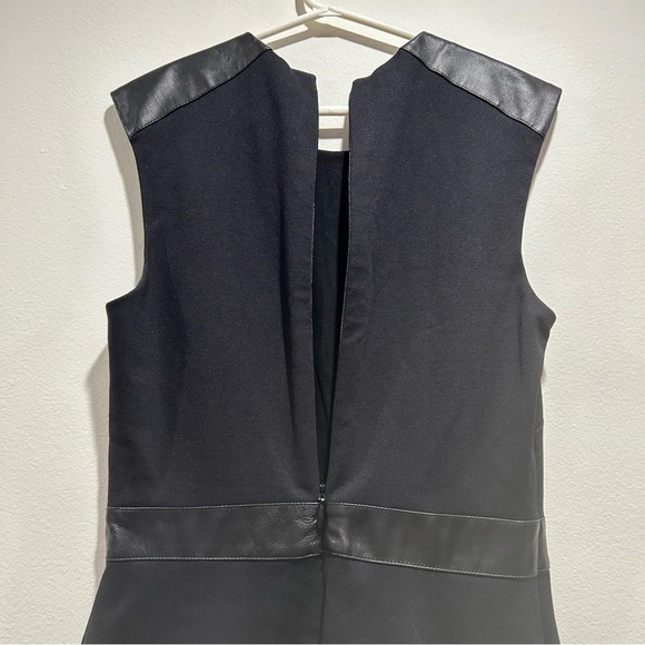 Artelier Nicole Miller black sleeveless dress with Lamb leather size 8 - Picture 4 of 8